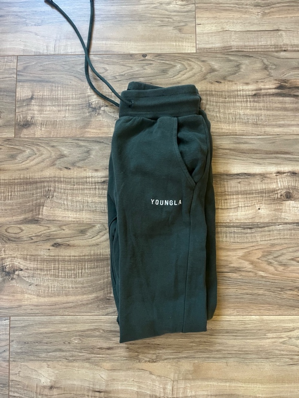 YoungLA Forest Green Ribbed Waist Joggers